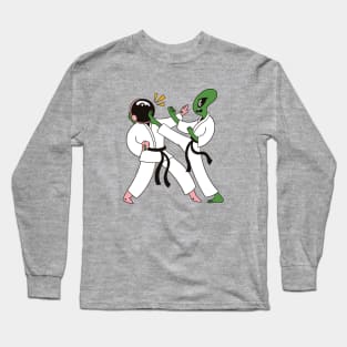 Alien Astronaut Space Karate Long Sleeve T-Shirt